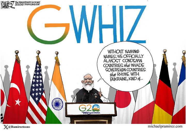 Michael Ramirez for Oct 14, 2023