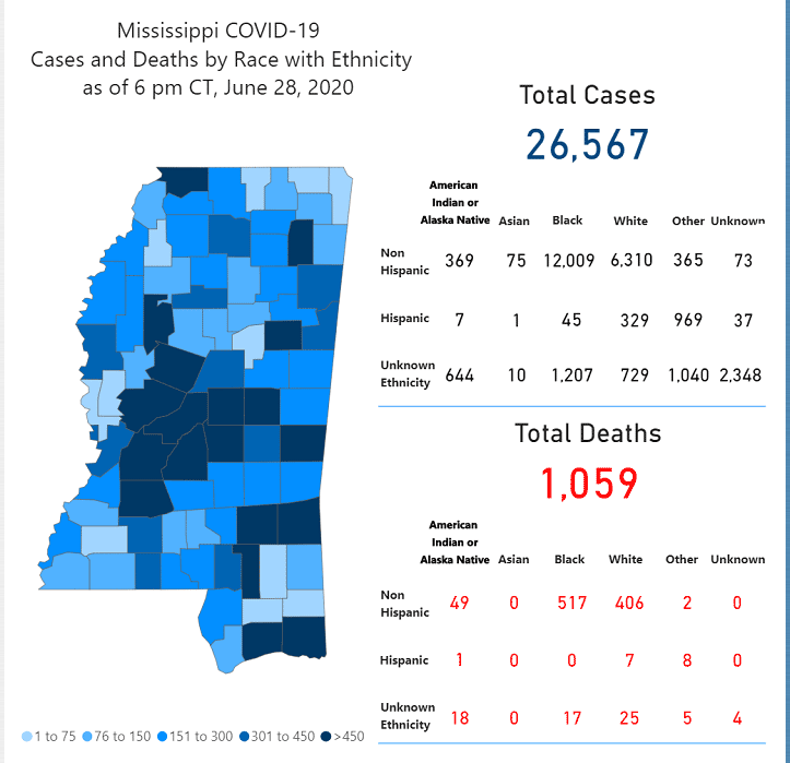 COVID cases across the state 