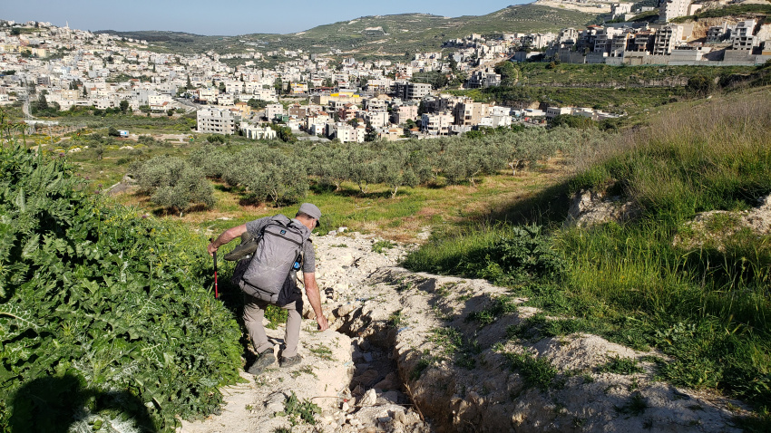 Cana in the distance, where Jesus turned the water into wine. Very challenging trail.
