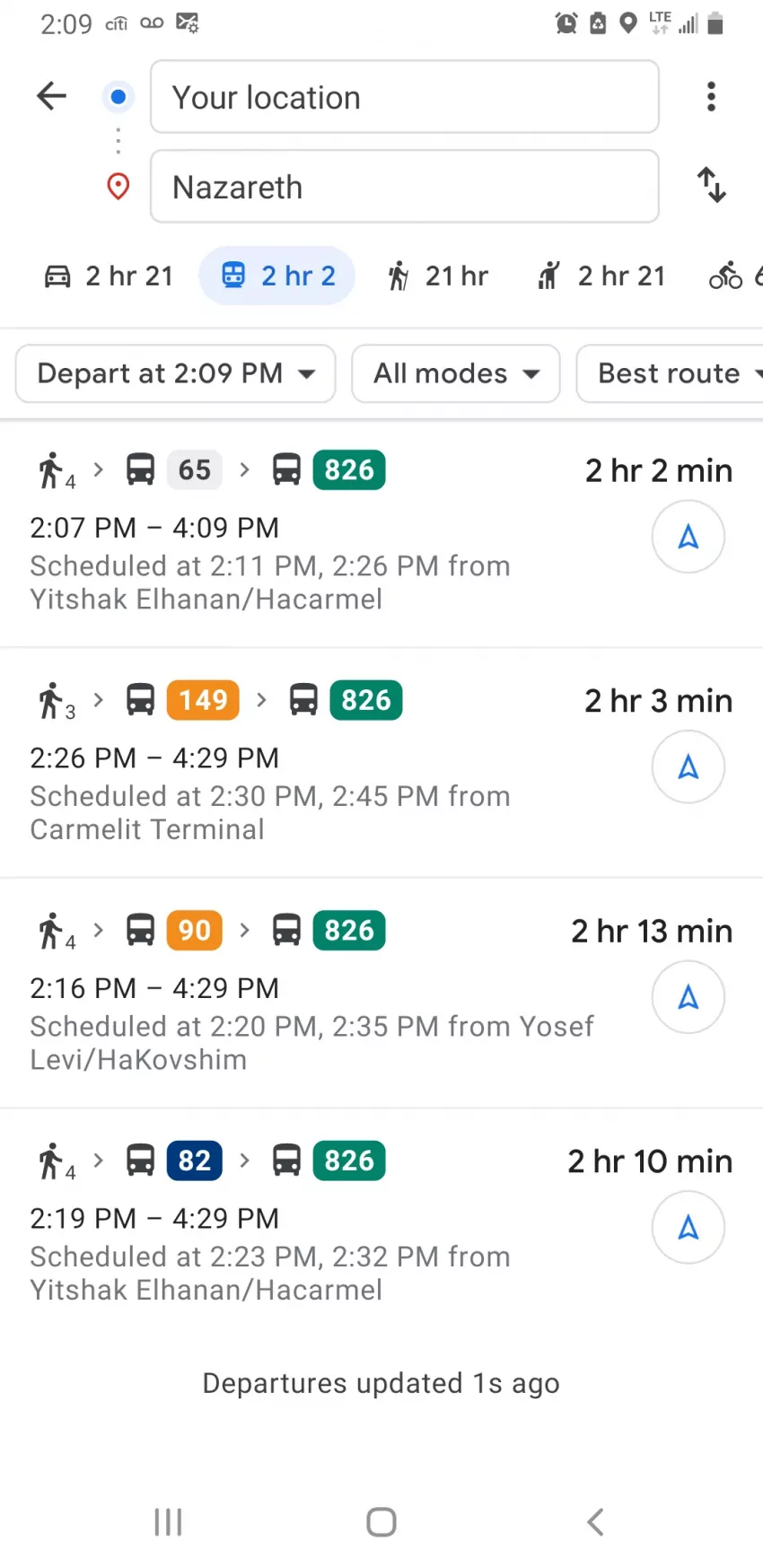We had to download an app to ride the bus. Thankfully, we had a prepaid Israeli Sim card with unlimited data.