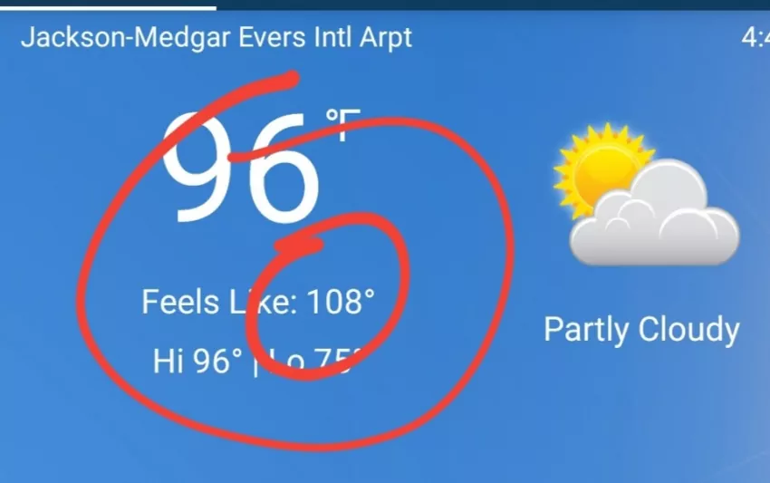 108 heat index is about the max in Jackson.