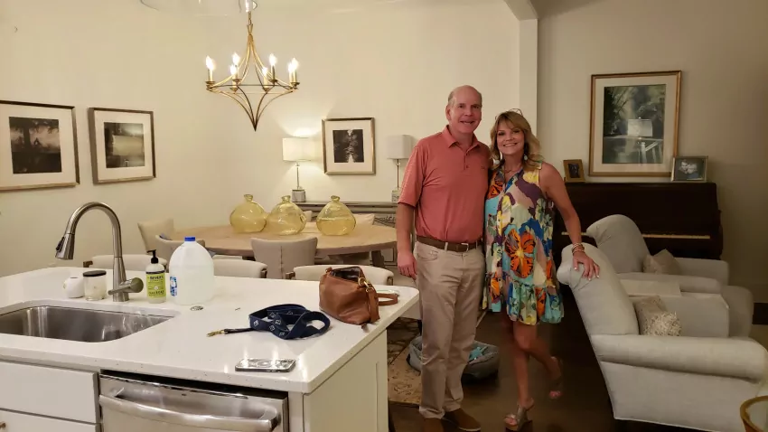 Stewart and Kim Speed in their Belhaven condo.