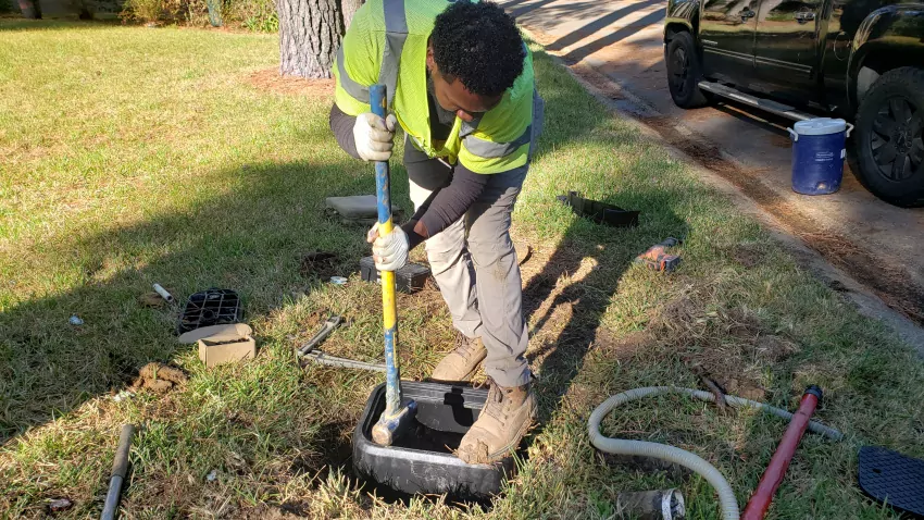 Putting to meter box in around the meter.