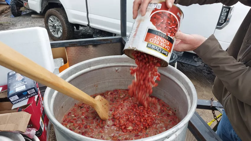 We made beans without rice. A dozen people asked us "where's the rice?" 
