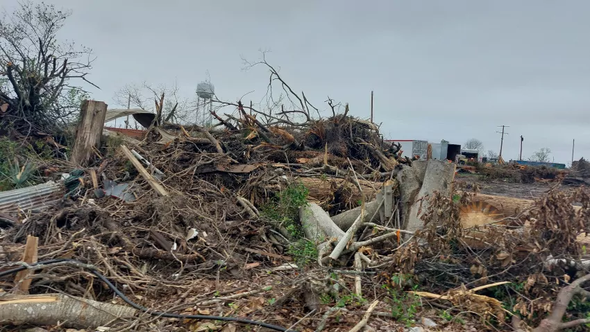 Huge piles of rubble everywhere. A lot of volunteers have cleared so much debris. 