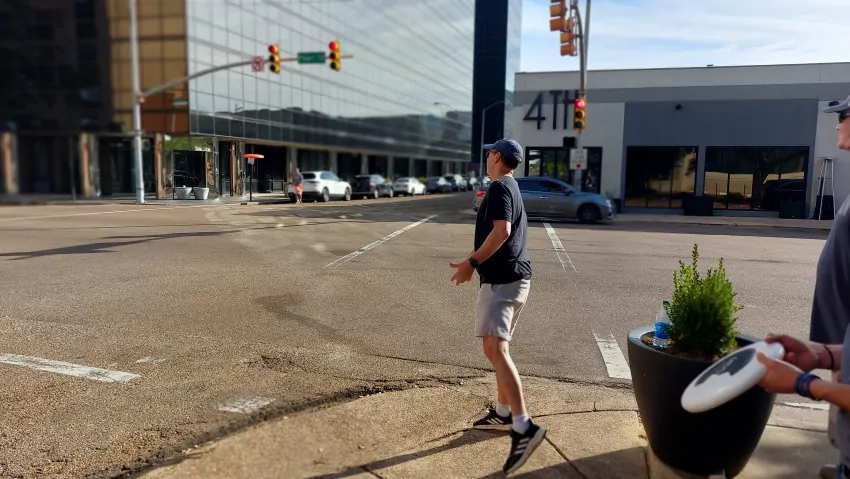 Hitting the door is the goal on this one-par hole 