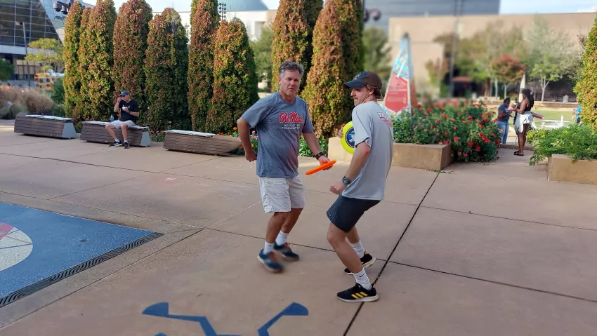 Father and son, Jay and Campbell Cooke doing a little jig together. Warms the cockles of my heart. 