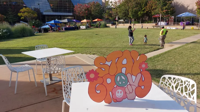 As it turned out, we encountered a Zen yoga wellness festival at the art museum downtown. It was quite interesting.