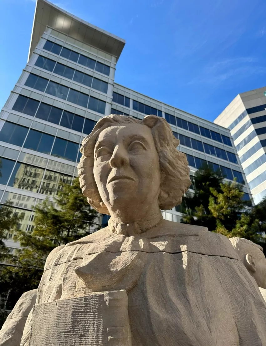 Eudora is the object of one hole. The frisbees are soft plastic and don't damage anything. 