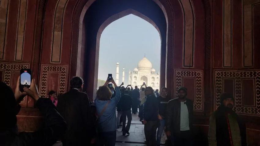 When you first see the Taj Mahal it takes to breath away. The greatest building in the world built from love. 