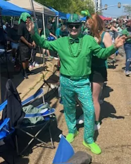 Swapped the Scottish kilt for some Lucky Charms stretch pants. 