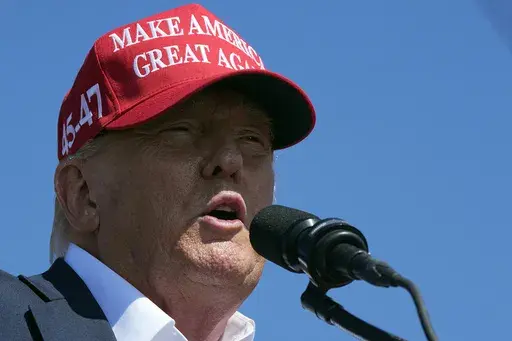 Republican presidential candidate former President Donald Trump speaks at a campaign rally in Chesapeake, Va., Friday, June 28, 2024. (AP Photo/Steve Helber)