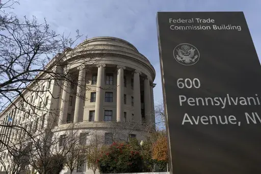 The Federal Trade Commission building is seen in Washington on Dec. 8, 2024. (AP Photo/Jose Luis Magana, File)