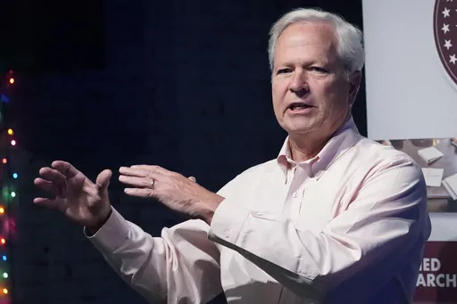 Ted Henifin, the interim third-party manager appointed by the U.S. Department of Justice to help fix the long-troubled water system of Jackson, Miss., speaks about the expansive list of reforms the city's water department is undertaking, June 5, 2023, at the Stennis-Capitol Press Corps lunch in Jackson. In an interview, Henifin addressed the timeline for improvements to Jackson's water system, pushback from local activists and how to price water fairly. (AP Photo/Rogelio V. Solis, File)