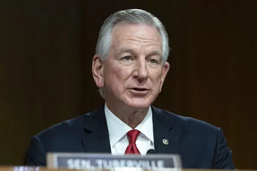 Sen. Tommy Tuberville, R-Ala., speaks during the Senate Agriculture, Nutrition, and Forestry Subcommittee on Commodities, Risk Management, and Trade on Commodity Programs, Credit and Crop Insurance hearing at Capitol Hill in Washington, Tuesday, May 2, 2023. Tuberville is facing backlash for remarks he made about white nationalists in an interview about his blockade of military nominees, saying that while Democrats may consider such people to be racist, “I call them Americans.” Tuberville's 