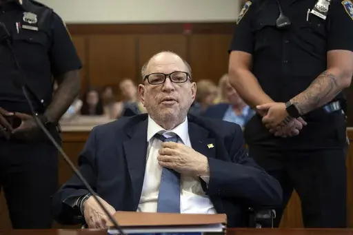 FILE — Harvey Weinstein appears for a pretrial hearing in Manhattan criminal court, July 19, 2024, in New York. (Adam Gray/Pool Photo via AP, File)