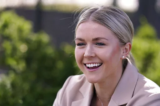 New Hampshire Republican 1st Congressional District candidate Karoline Leavitt smiles during an interview following a campaign event, Thursday, Sept. 29, 2022, in Manchester, N.H.  Leavitt, who is running as a pro-Trump Republican, is running against Democrat incumbent Chris Pappas, who’s seeking a third term in one of the most competitive districts this election year. (AP Photo/Charles Krupa, File)