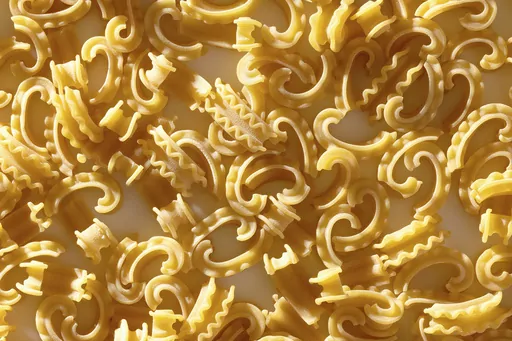 This image shows a new pasta shape called cascatelli, created by food writer and podcaster Dan Pashman. Pashman's “Anything's Pastable” features dishes using 34 different pasta shapes, but especially features his cascatelli, a graceful, ruffled-edged curved shape that resembles a quotation mark. Time magazine declared cascatelli one of 2021’s best inventions. (Scott Bleicher via AP)