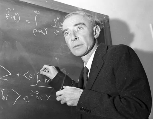 Dr. J. Robert Oppenheimer, creator of the atom bomb, is shown at his study in Princeton University's Institute for Advanced Study, Princeton, N.J., Dec. 15, 1957. The Biden administration has reversed a decades-old decision to revoke the security clearance of Oppenheimer, the physicist called the father of the atomic bomb for his leading role in World War II’s Manhattan Project. (AP Photo/John Rooney, File)