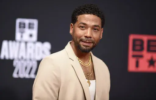 Jussie Smollett arrives at the BET Awards, June 26, 2022, in Los Angeles. (Photo by Richard Shotwell/Invision/AP, File)