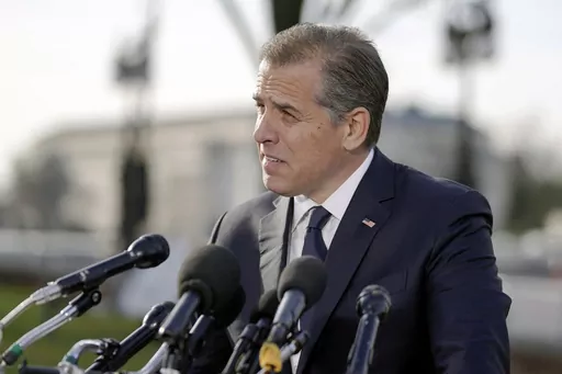 Hunter Biden, son of President Joe Biden, speaks during a news conference outside the U.S. Capitol, Dec. 13, 2023, in Washington. Hunter Biden's lawyers say claims made by a former FBI informant charged with fabricating a bribery scheme involving the presidential family may have tainted the case against the president's son.(AP Photo/Mariam Zuhaib, File)