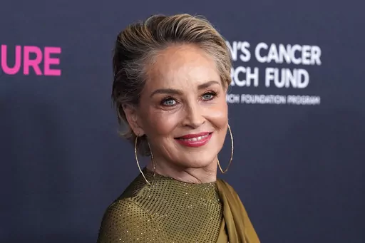 Courage Award recipient Sharon Stone poses at "An Unforgettable Evening," benefiting the Women's Cancer Research Fund, in Beverly Hills, Calif., on March 16, 2023. Stone's collection of paintings are on view through Dec. 3 at the C. Parker Gallery in Greenwich, Conn. (AP Photo/Chris Pizzello, File)