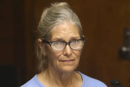 Leslie Van Houten attends her parole hearing at the California Institution for Women Sept. 6, 2017 in Corona, Calif. California Gov. Gavin Newsom said Friday, July 7, 2023, that he will not fight a state appeals court decision that Van Houten should be let out on parole. (Stan Lim/Los Angeles Daily News via AP, Pool, File)