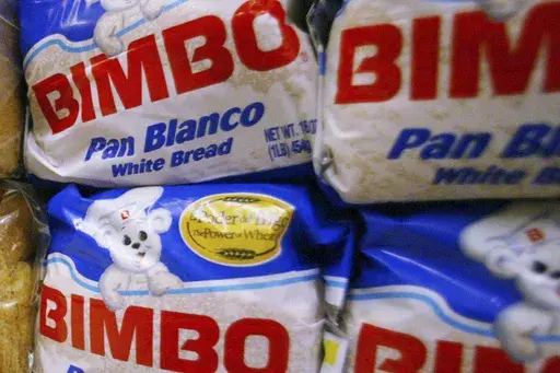 Bimbo bread is displayed on a shelf of a supermarket in Anaheim, Calif., on April 24, 2003. (AP Photo/Damian Dovarganes, Files)