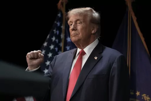 Republican presidential candidate former President Donald Trump during a campaign stop in Rochester, N.H., Sunday, Jan. 21, 2024. (AP Photo/Charles Krupa)