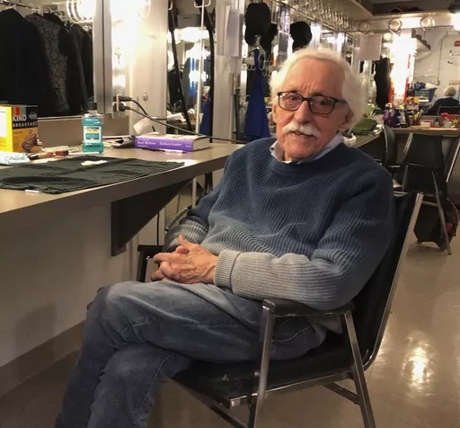 This 2019 photo shows actor Mike Nussbaum, appearing in Hamlet at Chicago Shakespeare at age 95. Nussbaum, reputed as the oldest professional actor in America with a prolific stage career and roles in films including “Field of Dreams” and “Men in Black,” died at his Chicago home on Saturday, Dec. 23, 2023, at age 99, just days before his 100th birthday. (Neil Steinberg/Chicago Sun-Times via AP)
