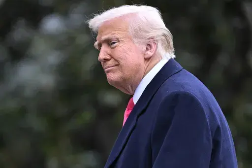 President Donald Trump arrives at the White House after speaking at the Conservative Political Action Conference, CPAC, Saturday, Feb. 22, 2025, in Washington. (AP Photo/John McDonnell)