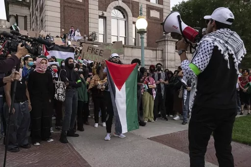 Pro-Palestinian demonstrators gather for a protest at Columbia University, Thursday, Oct. 12, 2023, in New York. The federal government has opened civil rights investigations at seven schools and universities over allegations of antisemitism or Islamophobia since the outbreak of the Israel-Hamas war. I(AP Photo/Yuki Iwamura, File)
