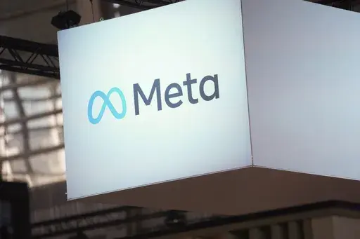 The Meta logo is seen at the Vivatech show in Paris, France, Wednesday, June 14, 2023. The European Union opened fresh investigations Thursday, May 16, 2024 into Facebook and Instagram over suspicions that they're failing to protect children online, in violation of the bloc's strict digital regulations for social media platforms. (AP Photo/Thibault Camus, File)