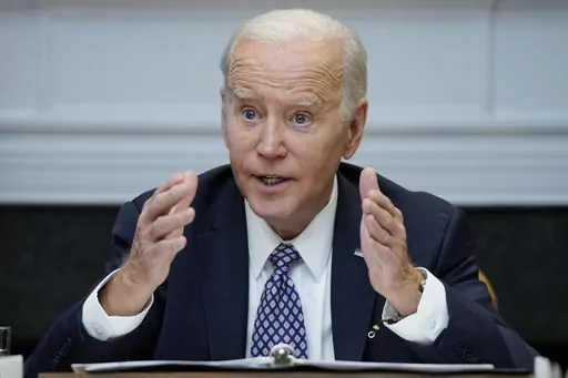 President Joe Biden speaks during a meeting with his "Investing in America Cabinet," in the Roosevelt Room of the White House, Friday, May 5, 2023, in Washington. Biden would veto a House GOP bill that aims to restrict asylum, build more border wall and cut a program that allows migrants a chance to stay in the U.S. lawfully for two years, an administration official said Monday, May 8. (AP Photo/Evan Vucci, File)